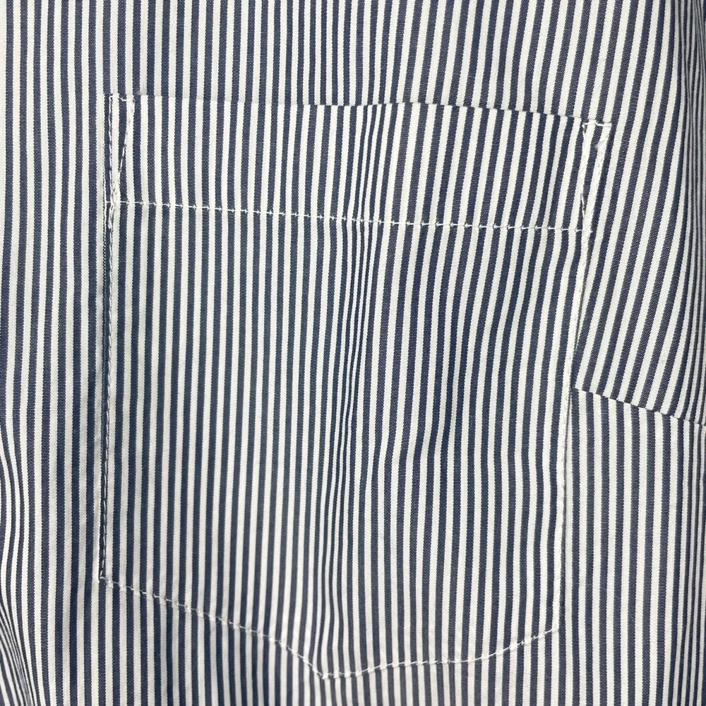 J.Crew women gray striped long sleeve button down shirt